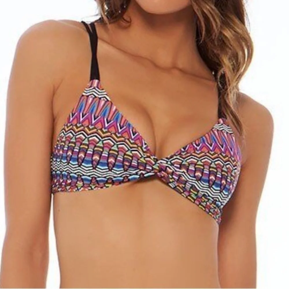 L*Space Bikini Top Native Dance Hartley Twisted Knot Strappy Large Multi NWT New